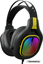 Наушники с микрофоном Оклик GMNG HS-L630G черный/желтый 2.2м мониторные оголовье (1533561)