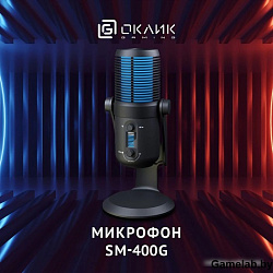 Микрофон проводной Оклик SM-400G 2м черный
