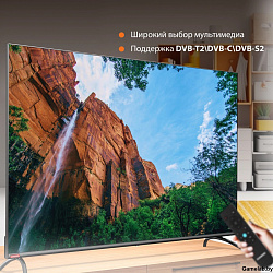 Телевизор LED SunWind 55" SUN-LED55XU401 Яндекс.ТВ Frameless черный 4K Ultra HD 60Hz DVB-T DVB-T2 DV