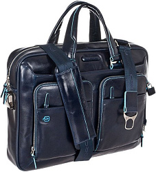 Деловая сумка Piquadro Blue Square CA2849B2/BLU2 с отделением для ноутбука синий натур.кожа