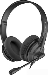 Наушники с микрофоном A4Tech HU-10 черный 2м накладные USB оголовье