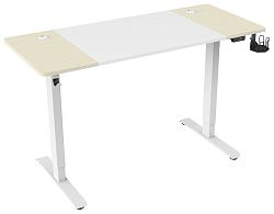 Стол для компьютера Cactus подъёмный столешница МДФ белый дуб молочный каркас белый (CS-EDL-WWD)