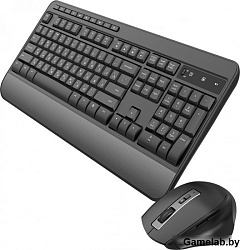 Клавиатура + мышь Оклик S290W клав:черный мышь:черный USB беспроводная Multimedia (351701)