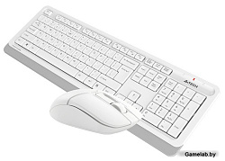 Клавиатура + мышь A4Tech Fstyler FG1012 клав:белый мышь:белый USB беспроводная Multimedia