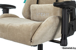 Кресло игровое Бюрократ VIKING KNIGHT Fabric песочный Light-21 с подголов. крестовина металл