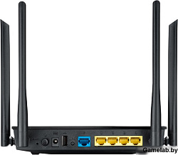 ASUS RT-AC1200 // роутер 802.11b/g/n/ac, до 300 + 867Мбит/c, 2,4 + 5 гГц, 4 антенны, USB ; 90IG0211-