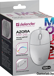 Мышка USB OPTICAL AZORA MB-241 WHITE 52242 DEFENDER