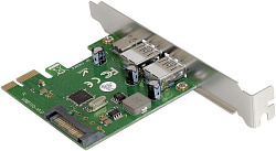 Контроллер ExeGate EXE-323 PCI-E 2.0, 2*USB3.0 ext + 1*Type-C, разъем доп.питания (OEM) EX283719RUS