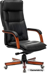 Кресло руководителя Бюрократ T-9927WALNUT черный кожа крестовина металл/дерево