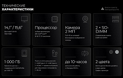 KVADRA NAU LE14U Core i3-1215U 1.2GHz,14,1" FHD (1920x1080) IPS,8Gb DDR4-3200(1), 256Gb SSD,55Wh,1.6