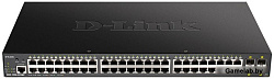 D-Link DGS-1250-52XMP/A1A, L2 Smart Switch with 48 10/100/1000Base-T ports and 4 10GBase-X SFP+ port