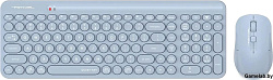 Клавиатура + мышь A4Tech Fstyler FG3300 Air2 клав:синий мышь:синий USB беспроводная slim Multimedia