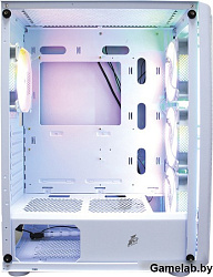 Корпус 1STPLAYER FIREBASE X4 White / ATX, TG / 4x120mm LED fans inc. / X4-WH-4F1-W