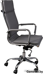 Кресло руководителя Бюрократ CH-993 серый искусственная кожа крестовина металл хром