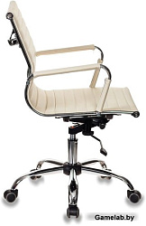 Кресло руководителя Бюрократ CH-883-LOW слоновая кость искусственная кожа низк.спин. крестовина мета