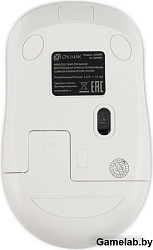 Мышь Оклик 310MW белый/синий оптическая (3200dpi) беспроводная USB для ноутбука (4but)
