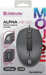 Мышка USB OPTICAL MB-507 BLACK 52507 ALPHA DEFENDER