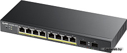 Smart L2 коммутатор PoE+ Zyxel GS1900-10HP, 8xGE PoE+, 2xSFP, настольный, бесшумный, бюджет PoE 77 В