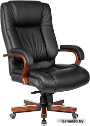 Кресло руководителя Бюрократ T-9925WALNUT черный кожа крестовина металл/дерево
