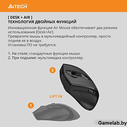 Мышь A4Tech G7-810 Air2 черный оптическая (2000dpi) беспроводная USB для ноутбука (7but)