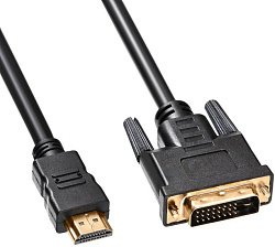 Кабель Buro HDMI-19M-DVI-D-5M HDMI (m) DVI-D (m) 5м феррит.кольца черный