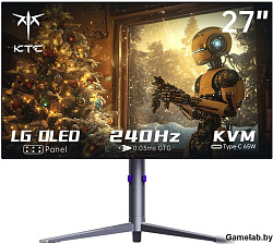 KTC Монитор 27" KTC G27P6 Black-Silver (OLED, 2560x1440, HDMI+HDMI+DP+Type C 65W, 0.03 ms, 178°/178°