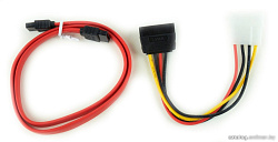 Cablexpert Комплект кабелей SATA Cablexpert CC-SATA-N, интерфейсный (48см) 7pin/7pin и питания (15см