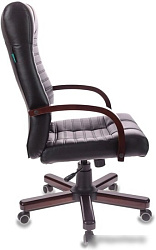 Кресло руководителя Бюрократ KB-10WALNUT черный эко.кожа крестов. металл/дерево