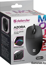 Мышка OPTICAL AZORA MB-241 BLACK 52241 DEFENDER