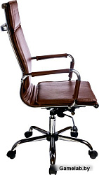 Кресло руководителя Бюрократ Ch-993 коричневый искусственная кожа крестовина металл хром