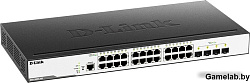 D-Link DGS-3000-28X/B, L2 Managed Switch with 24 10/100/1000Base-T ports and 4 10GBase-X SFP+ ports.