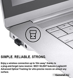 Мышка USB OPTICAL WRL M221 BLUE 910-006111 LOGITECH