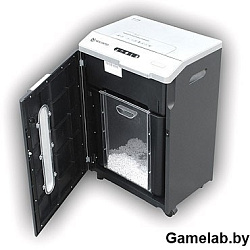 Шредер New United Etalon ET-15M серый (секр.P-5)/перекрестный/15лист./25.6лтр./скрепки/скобы/пл.карт