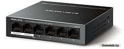 Mercusys MS106LP, настольный коммутатор с 6 портами 10/100 Мбит/с (4 порта PoE+)