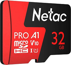 Netac P500 Extreme 32GB Pro MicroSDHC V10/A1/C10 up to 100MB/s, retail pack card only