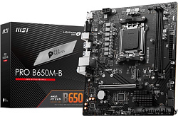 Материнская плата MSI PRO B650M-B SocketAM5 AMD B650 2xDDR5 mATX AC`97 8ch(7.1) 2.5Gg RAID+VGA+HDMI