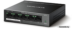 Mercusys MS105GP, настольный коммутатор с 5 гигабитными портами (4 порта PoE+)