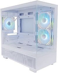 Корпус 1STPLAYER MIKU Mi5 ARGB White / mATX / 3x120mm ARGB fans / Mi5-WH-2FC7R-W-1FC7-W