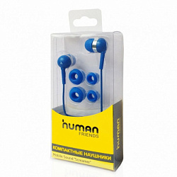 Наушники-вкладыши Human Friends Groovy Blue, корпус металл, динамик 10 мм, 32 Ом, провод 120 мм, раз