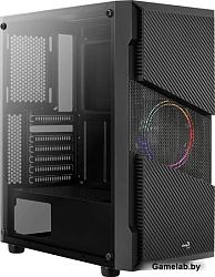 Корпус Aerocool Menace Saturn FRGB-G-BK-v1 черный без БП ATX 4x120mm 2xUSB2.0 1xUSB3.0 audio bott PS