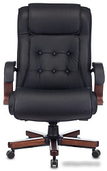 Кресло руководителя Бюрократ T-9926WALNUT черный кожа крестов. металл/дерево T-9926WALNUT/BLACK