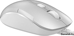 Мышь A4Tech Fstyler FM26S серебристый/белый оптическая (2000dpi) silent USB для ноутбука (4but)