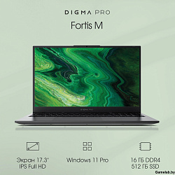 Ноутбук Digma Pro Fortis M Core i3 1215U 8Gb SSD512Gb Intel UHD Graphics 17.3" IPS FHD (1920x1080) W