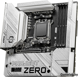 MSI Материнская плата MSI B650M PROJECT ZERO B650, AM5, 4DDR5, 1PCI-Ex16, 2PCI-Ex1, 2M.2, 4SATA3.0, 