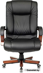 Кресло руководителя Бюрократ T-9925WALNUT черный кожа крестовина металл/дерево