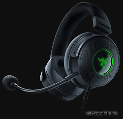 Наушники с микрофоном Razer Kraken V3 HyperSense черный 2м мониторные оголовье (RZ04-03770100-R3M1)