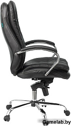 Кресло руководителя Бюрократ T-9950 черный кожа крестов. металл хром