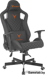 Кресло игровое Knight Outrider черный ромбик эко.кожа с подголов. крестов. металл