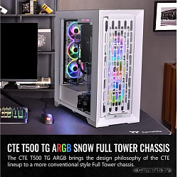 Корпус Thermaltake CTE T500 TG ARGB белый без БП ATX 3x140mm 2xUSB3.0 1xUSB3.1 audio bott PSU