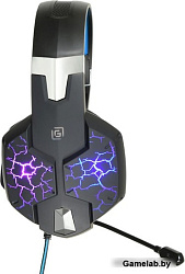 Наушники с микрофоном Oklick HS-L930G SNORTER черный/синий 2м мониторные USB оголовье (HS-L930G)